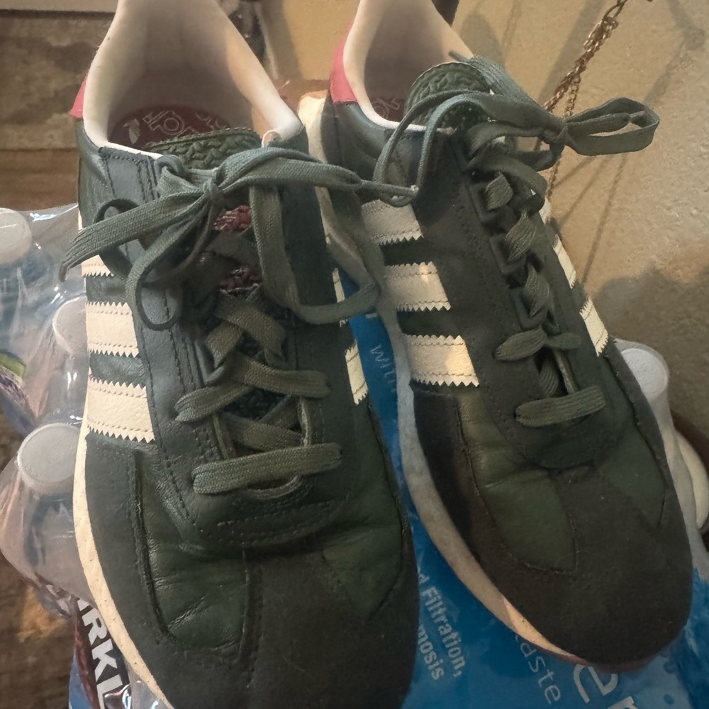 Adidas Green and White Athletic Shoes
